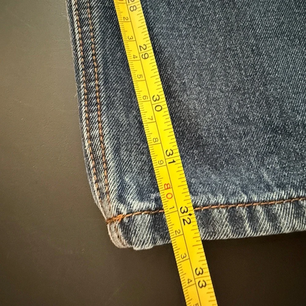 Switch Remarkable Mens Distressed Blue Denim Jeans 40x32 Straight Leg Cotton‎